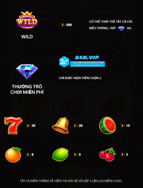 Thưởng trò chơi miễn phí Slot Siêu Kim Cương Trên Nhà Cái 24N